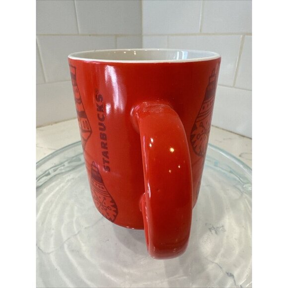 2015 STARBUCKS Red 12 oz CHRISTMAS Holiday Ornaments COFFEE CUP Mug - Picture 3 of 10